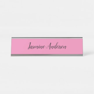Porte-nom Pour Bureau Professionnel Moderne Minimaliste Rose