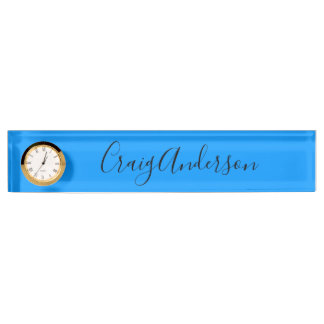 Porte-nom Pour Bureau Professionnel Plain Moderne Élégant Bleu Clair Chi