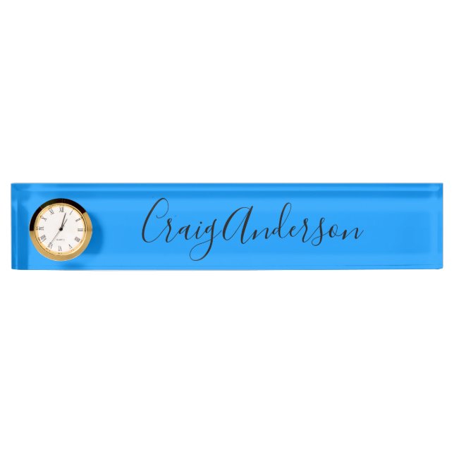 Porte-nom Pour Bureau Professionnel Plain Moderne Élégant Bleu Clair Chi (Devant)