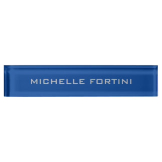 Porte-nom Pour Bureau Professionnel Plat Moderne Bleu Profond
