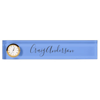 Porte-nom Pour Bureau Professionnel Plat Moderne Élégant Bleu de Cornoua