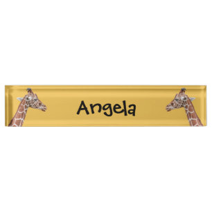 Porte-nom Pour Bureau Profil de girafe
