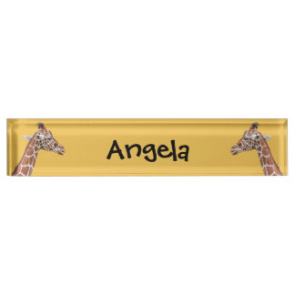 Porte-nom Pour Bureau Profil de girafe