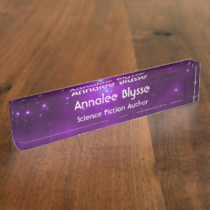Porte-nom Pour Bureau Purple Pleiades Auteur Sci Fi