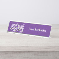 Purple School Pride Mascot Nom du bureau