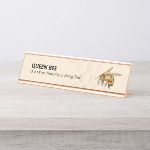 Porte-nom Pour Bureau Queen Bee and Honeypeb Watermark Gold Desk