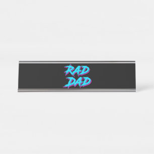 Porte-nom Pour Bureau Rad Papa Retro 80's