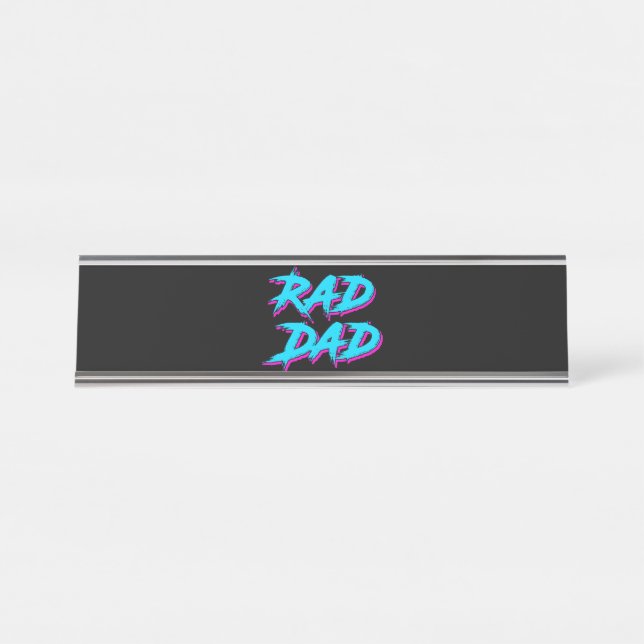 Porte-nom Pour Bureau Rad Papa Retro 80's (Devant)