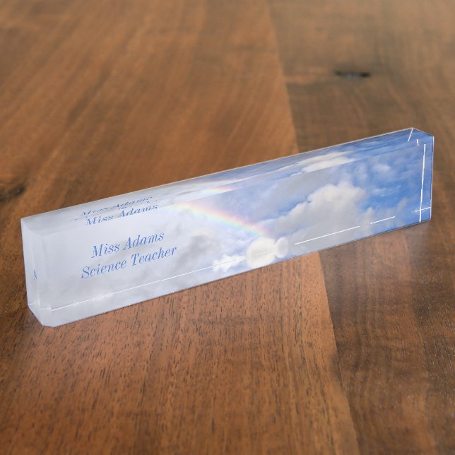 PORTE-NOM POUR BUREAU "RAINBOW IN CLOUDS" - NOM DU COMPTE