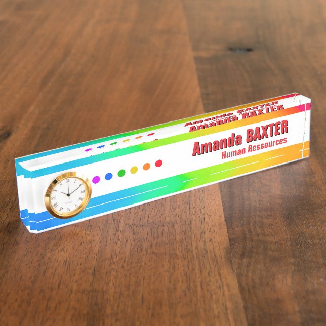 Porte-nom Pour Bureau Rainbow Name Tag (Taille)