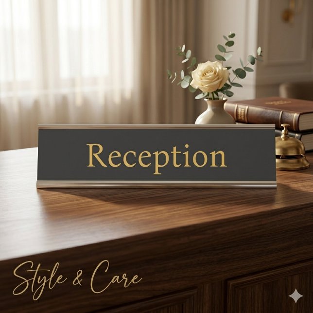 Porte-nom Pour Bureau Réception de bureau professionnelle (Professional Office Reception Desk Name Plate)