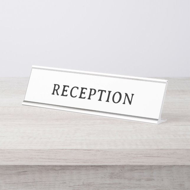 Porte-nom Pour Bureau RÉCEPTION | Moderne Professionnel (Devant)