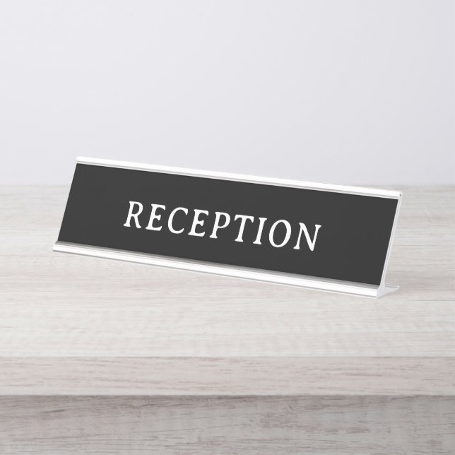 Porte-nom Pour Bureau RÉCEPTION | Moderne Professionnel (Devant)