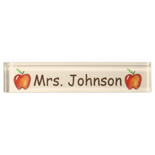 Porte-nom Pour Bureau Red Delicious Apple pour l'éducation des enseignan