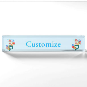 Porte-nom Pour Bureau Redhead Mermaid Princess Thunder_Cove