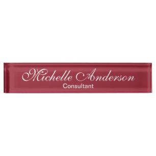 Porte-nom Pour Bureau Référence unique Red Rose Script Consultant