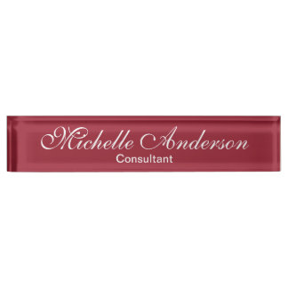 Porte-nom Pour Bureau Référence unique Red Rose Script Consultant