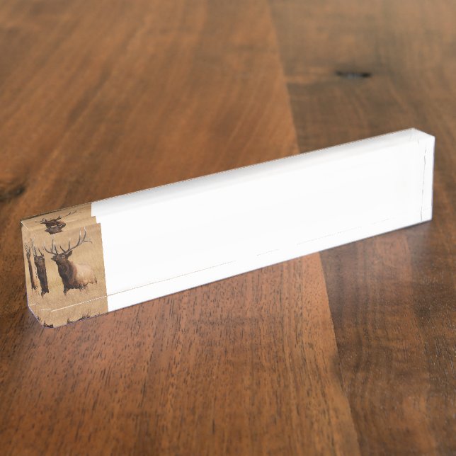 Porte-nom Pour Bureau remplissage d'élans (Taille)