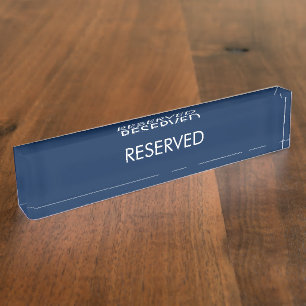 Porte-nom Pour Bureau Réservé, personnaliser, modifier le nom texte ma