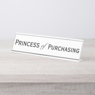 Porte-nom Pour Bureau Responsable des achats Princess Woman