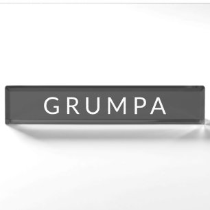 Porte-nom Pour Bureau Roman drôle pour grand-père grincheux Graphique De
