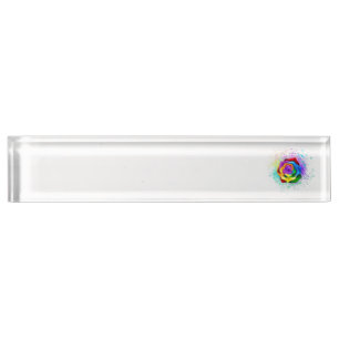 Porte-nom Pour Bureau Rose arc-en-ciel coloré