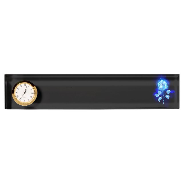 Porte-nom Pour Bureau Rose bleu brûlant (Devant)