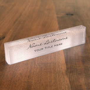Porte-nom Pour Bureau Rose de maquillage Esthétique de beauté Coiffeur