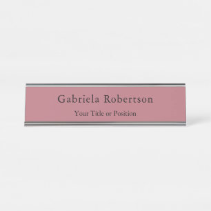 Porte-nom Pour Bureau Rose Gold Color Professional tendance moderne plai