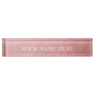 Porte-nom Pour Bureau Rose Gold Rose moderne tendance minimal chic