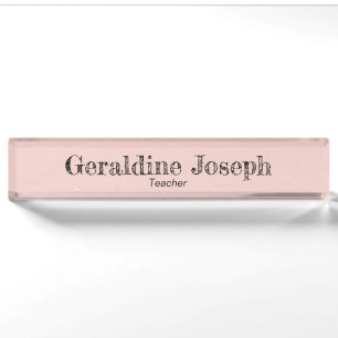 Porte-nom Pour Bureau Rose minimaliste moderne