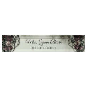 Porte-nom Pour Bureau rose victorien chabby chic