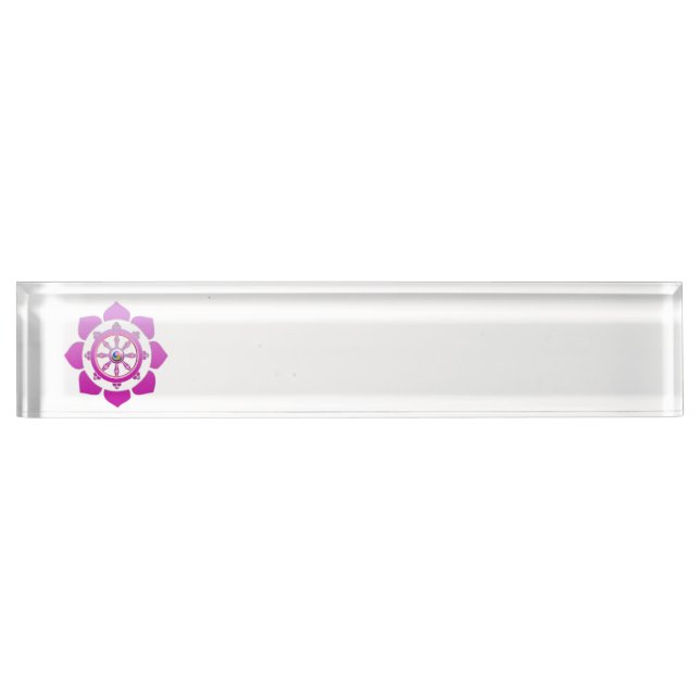 Porte-nom Pour Bureau Roue de Dharma (Devant)