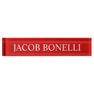 Porte-nom Pour Bureau Rouge Blanc Agréable Charming Business Nameplate