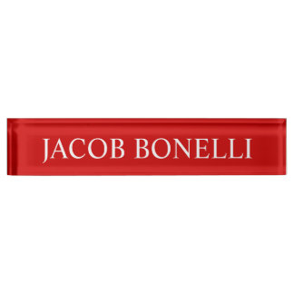 Porte-nom Pour Bureau Rouge Blanc Agréable Charming Business Nameplate