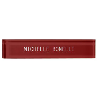 Porte-nom Pour Bureau Rouge brun Arrière - plan plat style moderne lisib