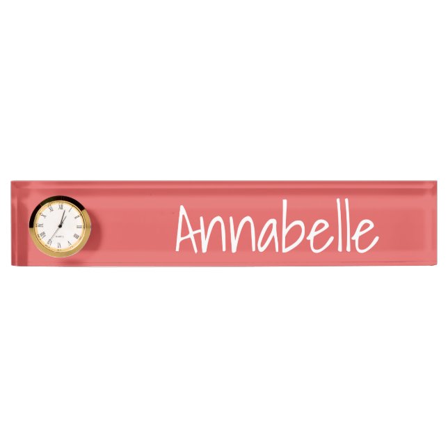 Porte-nom Pour Bureau Rouge flamant (Devant)