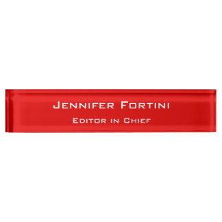 Porte-nom Pour Bureau Rouge Plain élégant minimaliste moderne