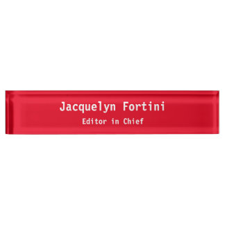 Porte-nom Pour Bureau Rouge Plain élégant moderne minimaliste simple
