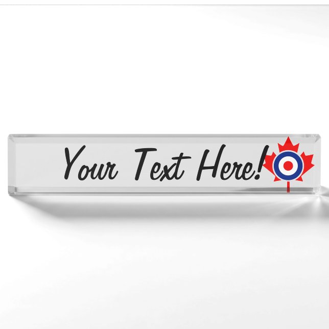 Porte-nom Pour Bureau Roundel Feuille d'érable personnalisée Mod CANADA (Devant)