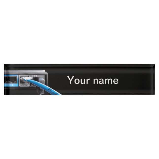 Porte-nom Pour Bureau Routeur Wi-Fi (Devant)