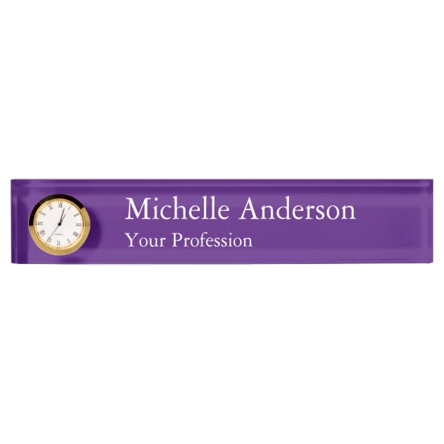 Porte-nom Pour Bureau Royal Purple Professional Manager Modern Plain (Devant)