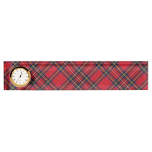 Porte-nom Pour Bureau Royal Stewart tartan rouge noir plaid
