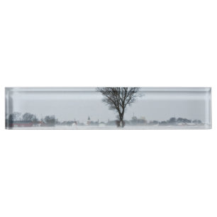 Porte-nom Pour Bureau Rural winter road