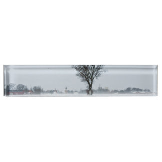 Porte-nom Pour Bureau Rural winter road