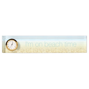 Porte-nom Pour Bureau Sable et mer 'Sur la plage' Calme Côte