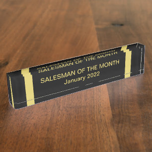 Porte-nom Pour Bureau Salesman of the Month Award Desk Nom Plaque