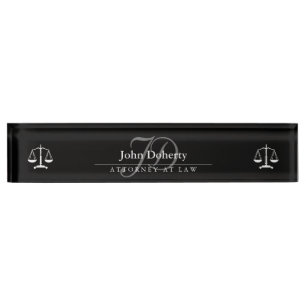 Porte-nom Pour Bureau Scales classiques de justice  Noir blanc