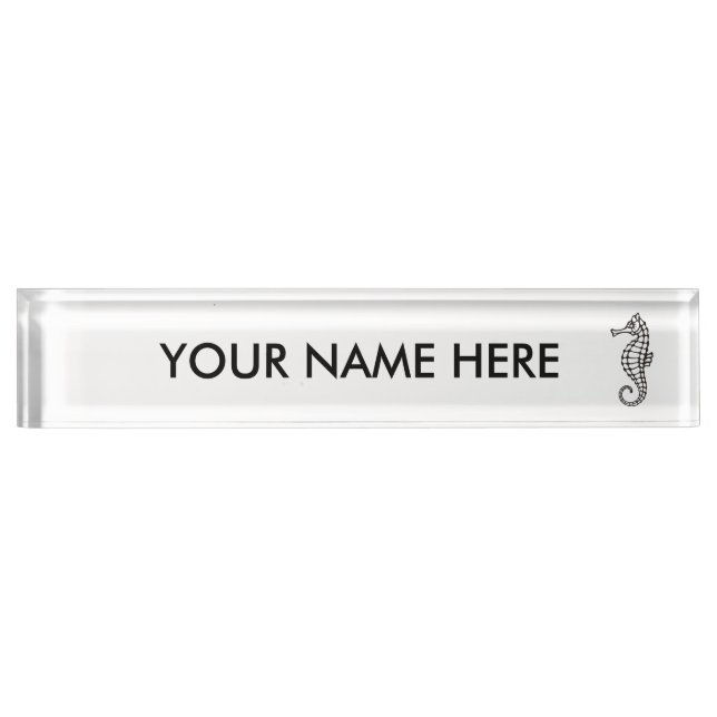 Porte-nom Pour Bureau Seahorse Black (Devant)
