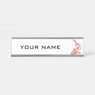 Porte-nom Pour Bureau semaine de requin rose dessin animé tatouage art o